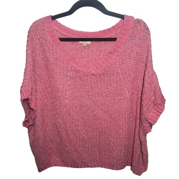Kori America Women's Pink Open Knit Oversized Sweater Size Small/Medium - Picture 2 of 10